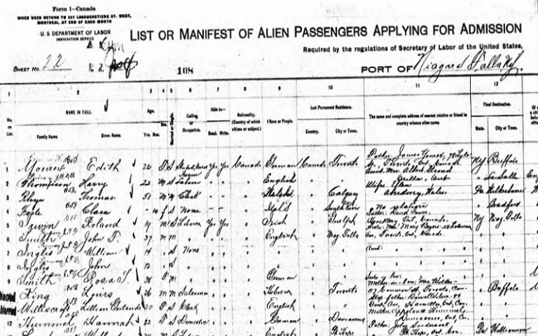 genealogists immigration records